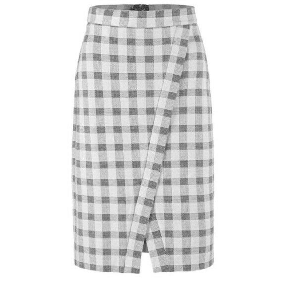 Cabi Valentina Checkered Plaid Pencil Suit Skirt